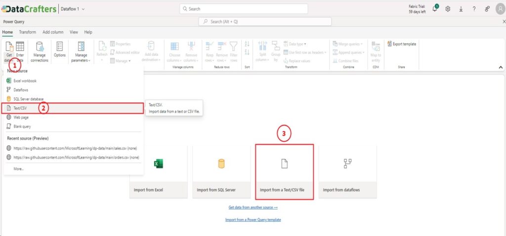 Get Data in Dataflow gen2