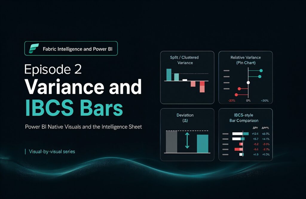 Episode 02 — Variance and IBCS Bars: Power BI Native Visuals and the Intelligence Sheet
